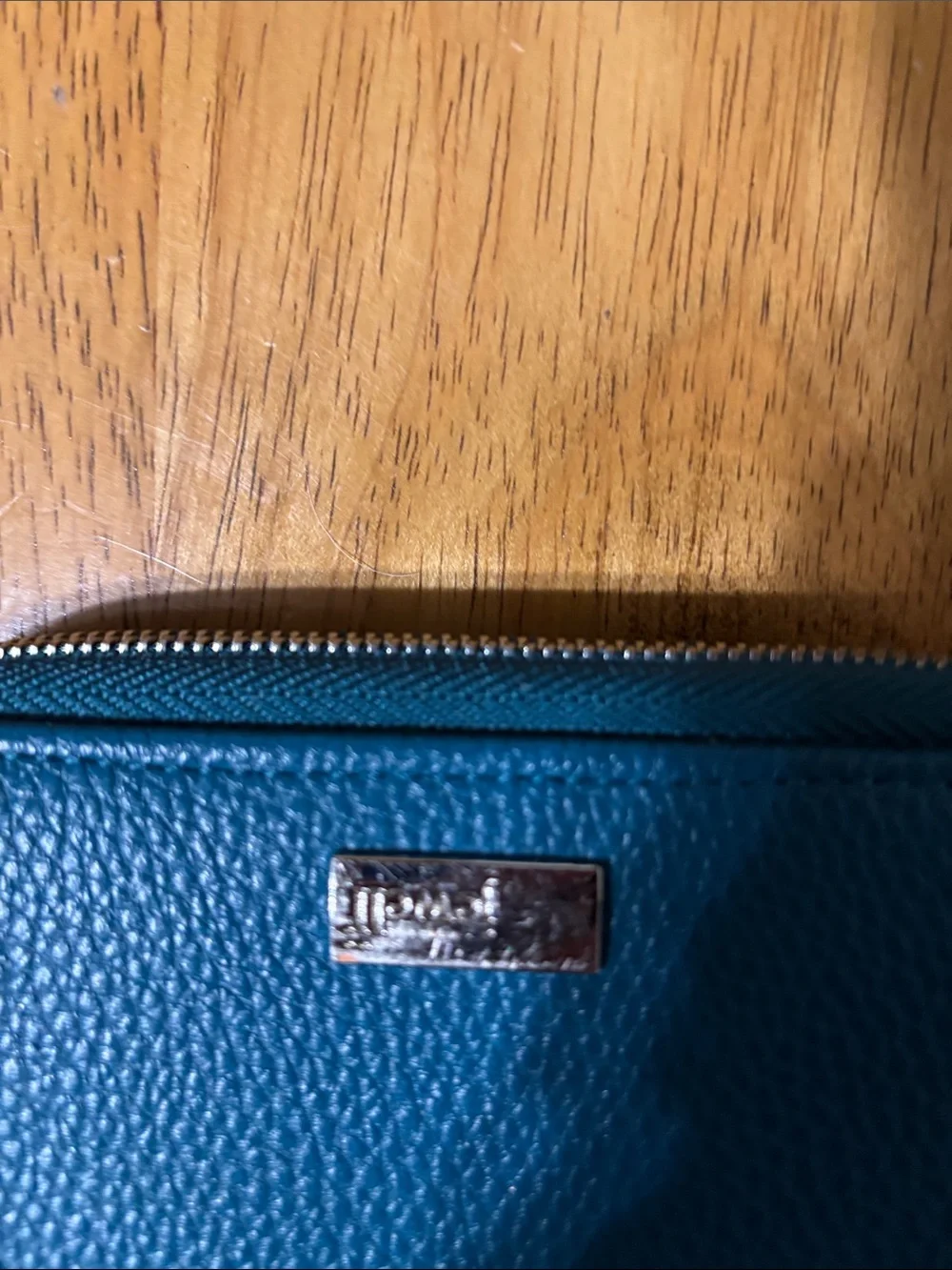 Teal Leather Wristlet Wallet - Unknown Brand